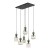 Lampa wisząca SOPHIA 11150 z 6 kloszami z koniakowego szkła i zielonymi kulami. Kaskadowy układ oraz czarny stelaż tworzą efektowne oświetlenie nad stół, wyspę kuchenną lub barek. 6xE14, IP20.