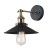 Kinkiet KERMIO Italux MBM-2319/1 to stylowa lampa ścienna loft i vintage. Czarny metalowy klosz oraz złote detale tworzą elegancki industrialny design idealny do salonu, sypialni, restauracji lub nad barek.