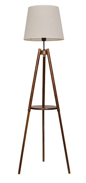 Lampa podłogowa TRIO Venti S-102078 w kolorze dębu z beżowym abażurem. Wysokość 153 cm, abażur 28 cm, średnica 40/28 cm. Wyposażona w półkę i włącznik nożny. Źródło światła 1x E27 60W (brak w komplecie, możliwość LED). Styl nowoczesny, gwarancja 2 lata