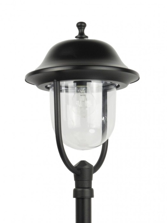 Lampa stojąca PRINCE słupek ogrodowy z dużym kloszem przezroczystym. Na jedną żarówkę na duży gwint. O wysokości 167 cm. Oświetlenie do ogrodu, alejki, podjazdu do garażu.