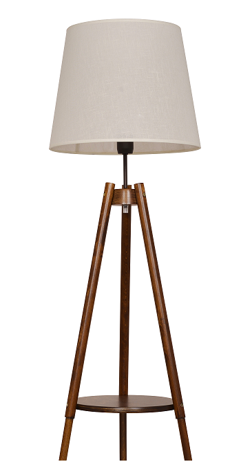 Lampa podłogowa TRIO Venti S-102078 w kolorze dębu z beżowym abażurem. Wysokość 153 cm, abażur 28 cm, średnica 40/28 cm. Wyposażona w półkę i włącznik nożny. Źródło światła 1x E27 60W (brak w komplecie, możliwość LED). Styl nowoczesny, gwarancja 2 lata