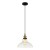 Lampa wisząca HUBERT Italux MDM-2381/1 w stylu retro. Przezroczysty szklany klosz, czarne wykończenie i złote detale. Średnica 28 cm, wysokość do 100 cm, 1xE27. Idealna nad stół, barek lub wyspę kuchenną