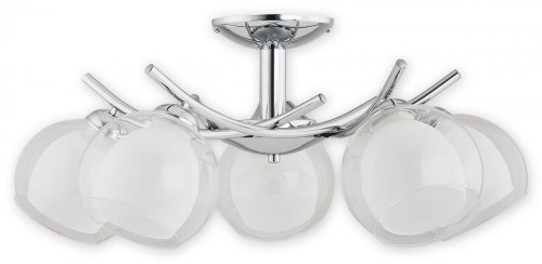 Żyrandol ALTEA O2235 W5 CH marki Lemir to elegancka lampa sufitowa z pięcioma podwójnymi kloszami ze szkła. Chromowana konstrukcja oraz funkcja świecenia 3+2 sprawiają, że idealnie sprawdzi się w salonie, jadalni i sypialni