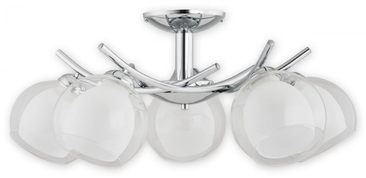 Żyrandol ALTEA O2235 W5 CH marki Lemir to elegancka lampa sufitowa z pięcioma podwójnymi kloszami ze szkła. Chromowana konstrukcja oraz funkcja świecenia 3+2 sprawiają, że idealnie sprawdzi się w salonie, jadalni i sypialni