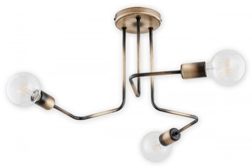 Żyrandol PIXI Lemir O2743 W3 PAT – klasyczna lampa sufitowa w kolorze patyna. 3xE27 max 60W, podział świecenia 2+1. Eleganckie i solidne oświetlenie polskiego producenta Lemir.